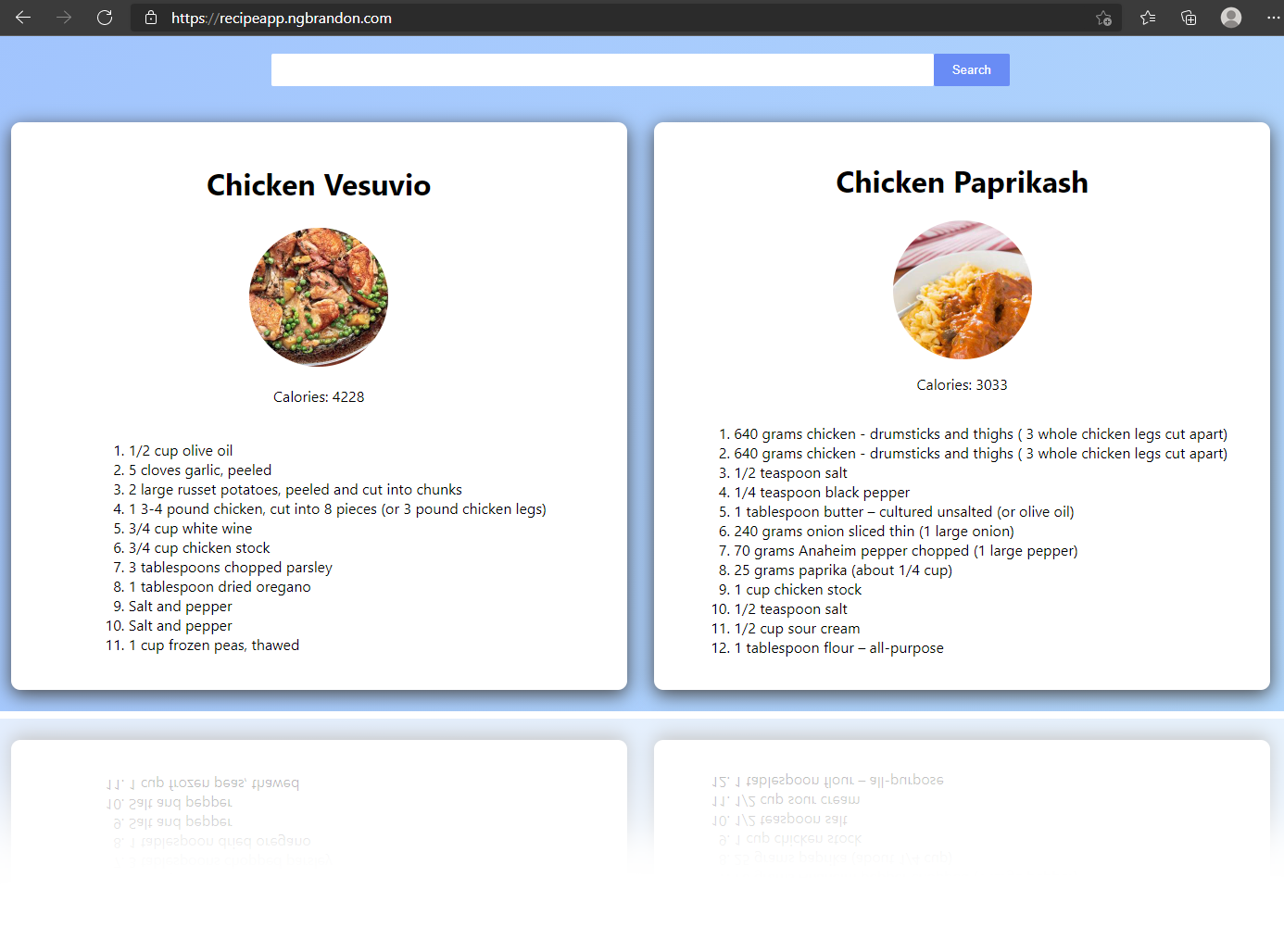 Recipe App Website